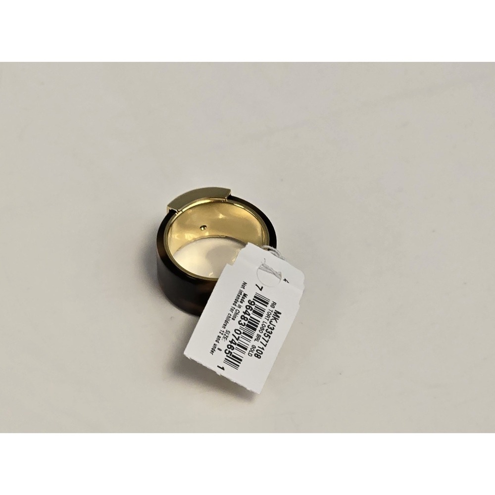 Michael Kors EST 1981 Logo Plaque Ring Gold Size 8 New NWT $75 - Picture 4 of 7